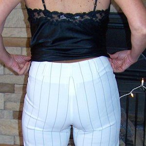 SOULMATES SEXY WHITE and BLACK PINSTRIPPED WIDE LEG  DRESS PANTS size  5